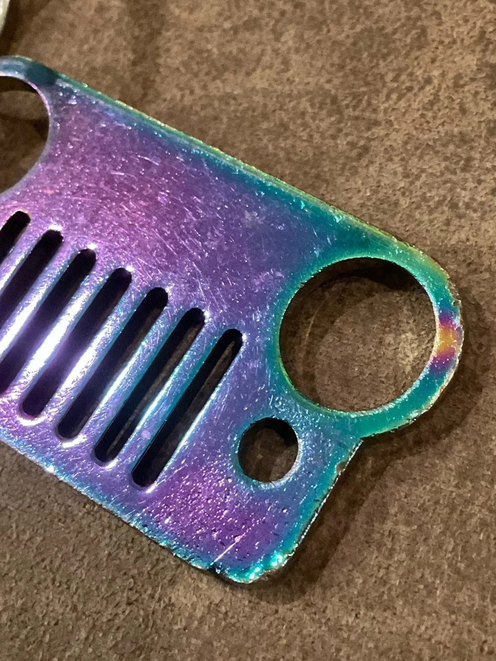 Iridescent Jeep Metal Keychain